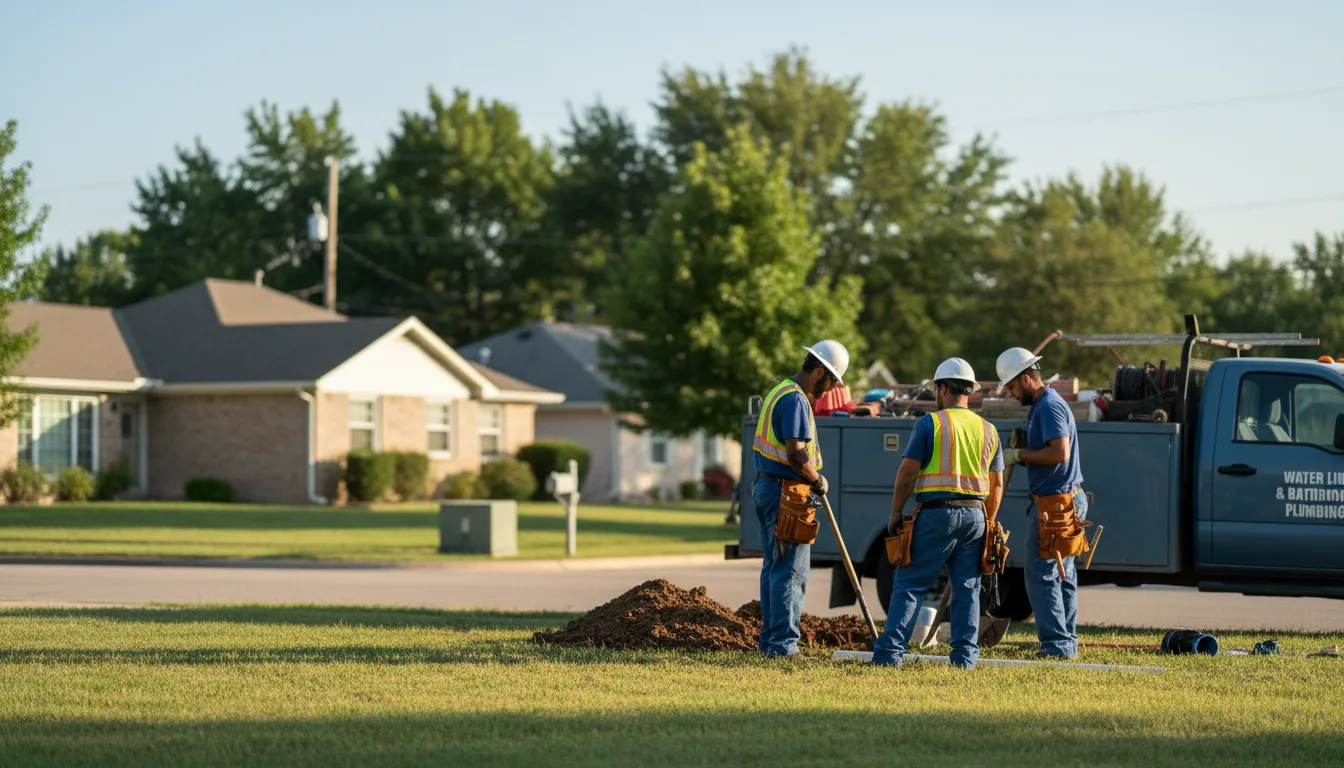 Residential water line and bathroom plumbing service in Leslie, MI